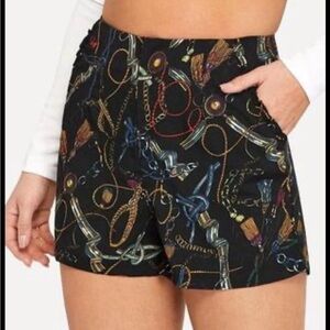 ZARA chain and jewels print shorts